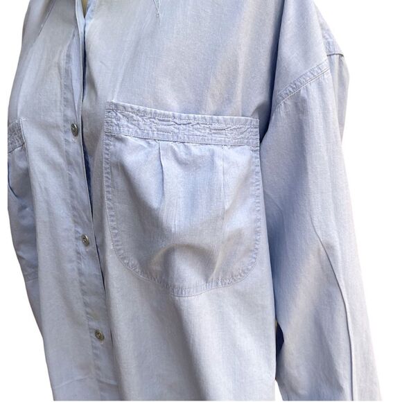 ASC International Clothing Andrew Sports Oversized Topstitch Denim Blouse - Picture 8 of 14